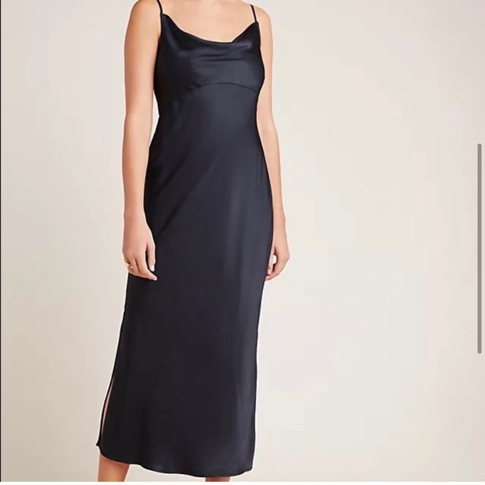 Anthropologie Elyse bias cut maxi slip dress.